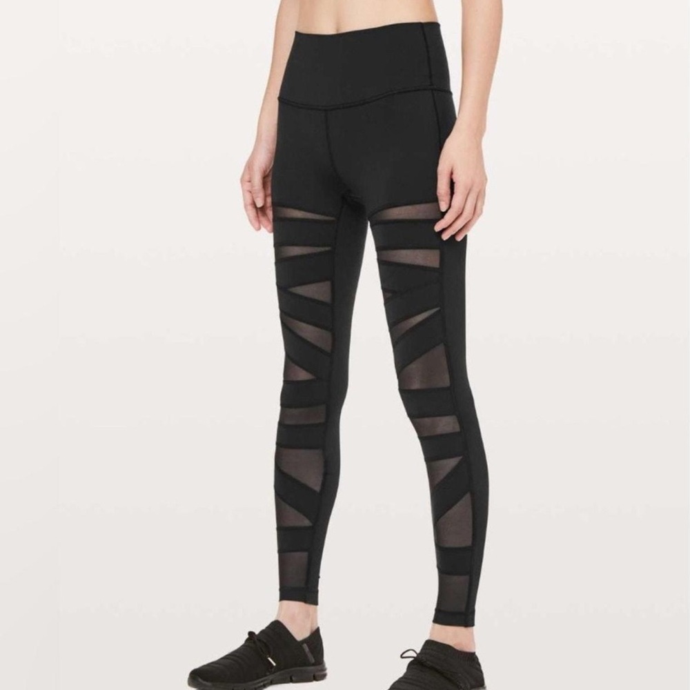 Lululemon Black High Rise Moto Panel Leggings Size 4